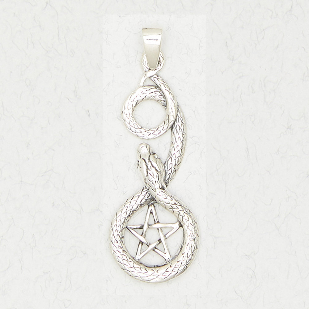 Pentacle with Snake Pendant