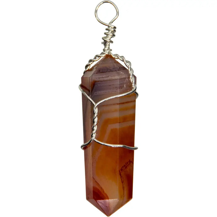 Carnelian Wire Wrapped Pendant