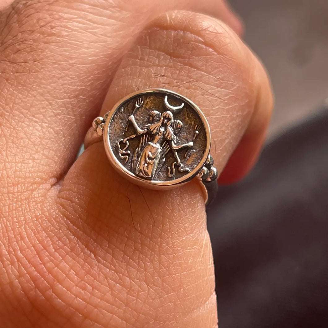 Hecate Coin Ring Triple Goddess