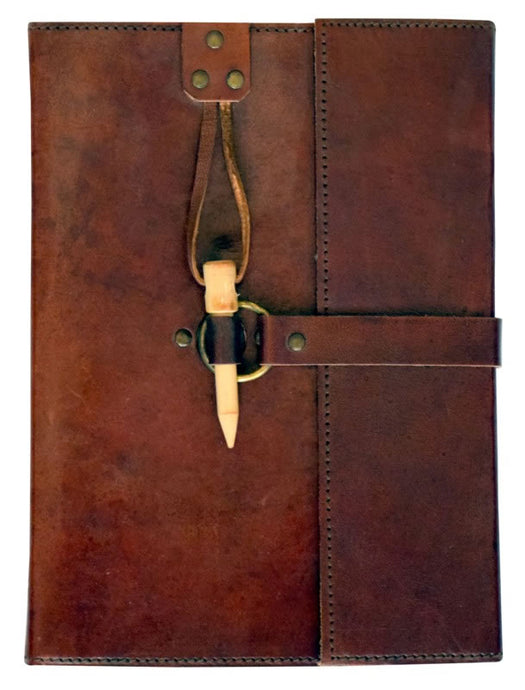 Leather Journal with Wood Peg