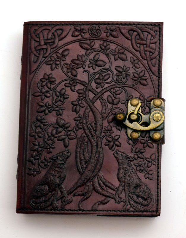 Wolf and Celtic Tree Leather Journal
