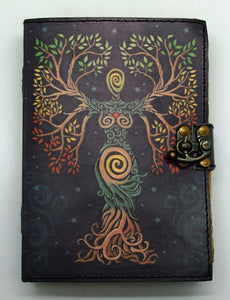 Colorful Leather Tree Goddess Journal