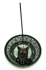 Cat with the Moon Phases Incense Burner