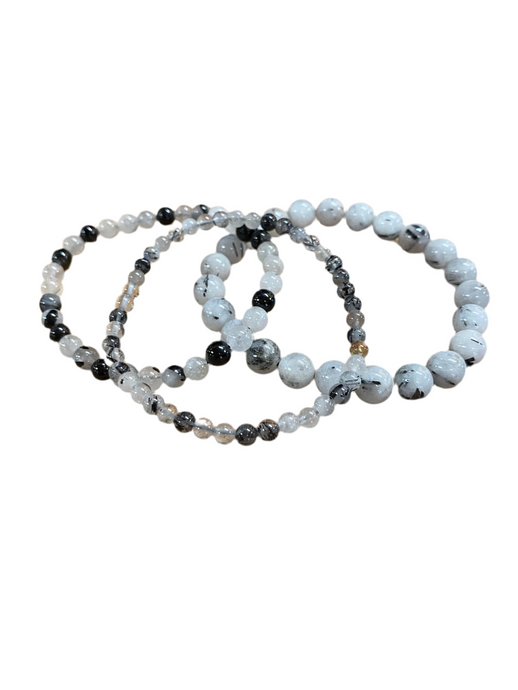 Black Tourmaline in Quartz Bracelet