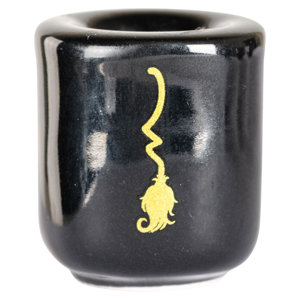 Broom Ceramic Candle Holder