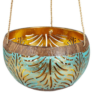 Hanging Coconut Tea Light Holder