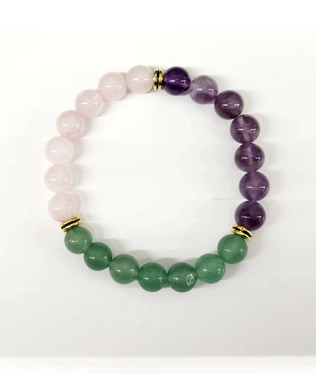 Amethyst, Green Aventurine & Rose Quartz Bracelet