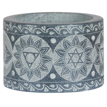 Engraved Soapstone 7 Chakra Mortar & Pestle