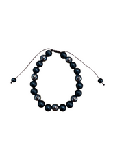 Matte Black Obsidian Bracelet and Hematite Adjustable Bracelet