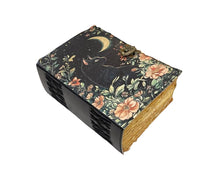 Black Cat with Crescent Moon Leather Journal
