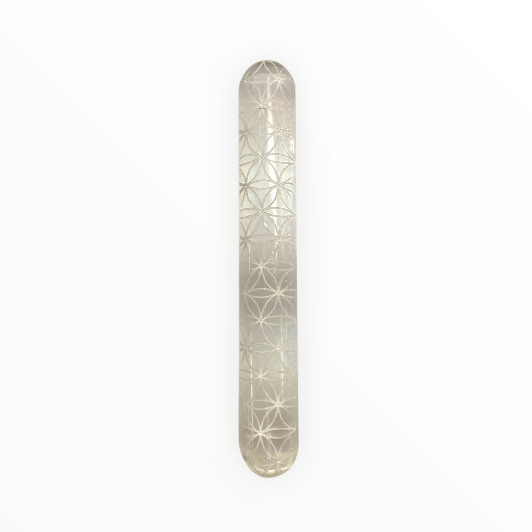 Selenite Flower of Life Wand