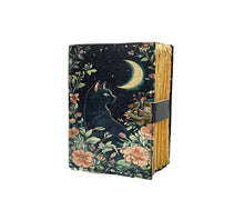 Black Cat with Crescent Moon Leather Journal