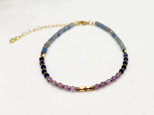 Amethyst, Sodalite and Blue Aventurine Bracelet