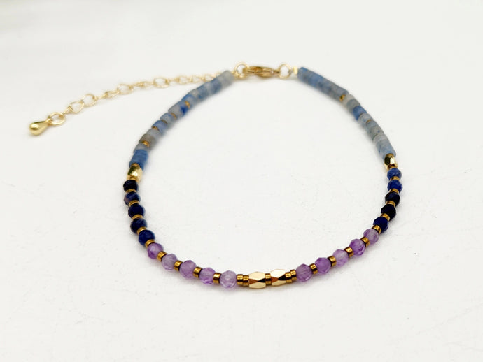 Amethyst, Sodalite and Blue Aventurine Bracelet
