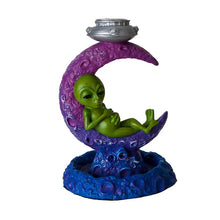 Alien Sitting on the Moon Backflow Incense Burner
