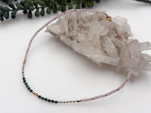 Rose Quartz, Malachite & Clear Quartz Necklace