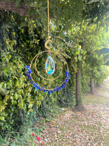 Crystal Suncatcher with Accent Moon and Chip Crystals