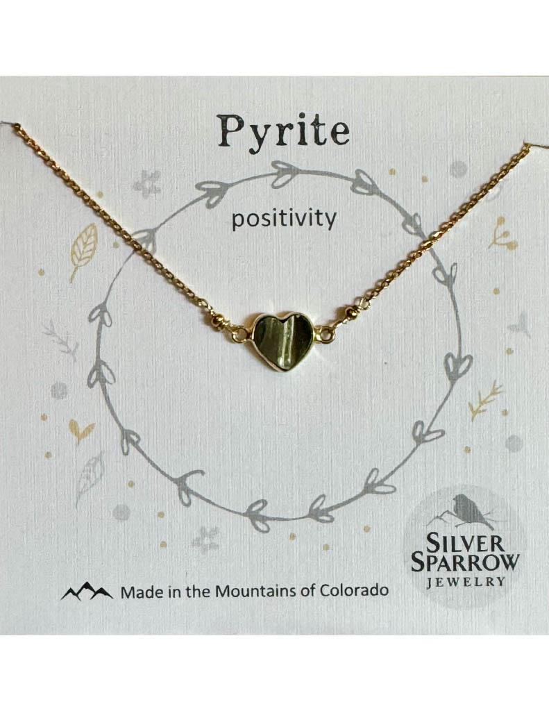 Pyrite-Positivity Gemstone Heart Necklace