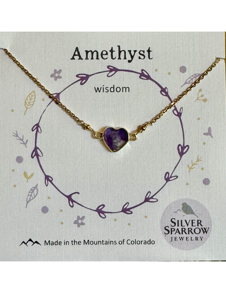 Amethyst-Wisdom Gemstone Heart Necklace