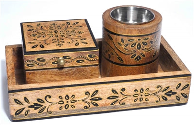 Hand Painted Wood Altar Set