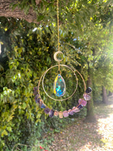 Crystal Suncatcher with Accent Moon and Chip Crystals