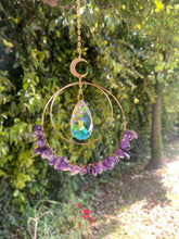 Crystal Suncatcher with Accent Moon and Chip Crystals