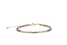 Amethyst, Labradorite & Quartz Bracelet