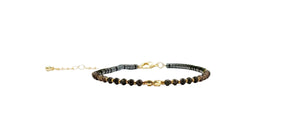 Black Obsidian, Smoky Quartz and Hematite Bracelet