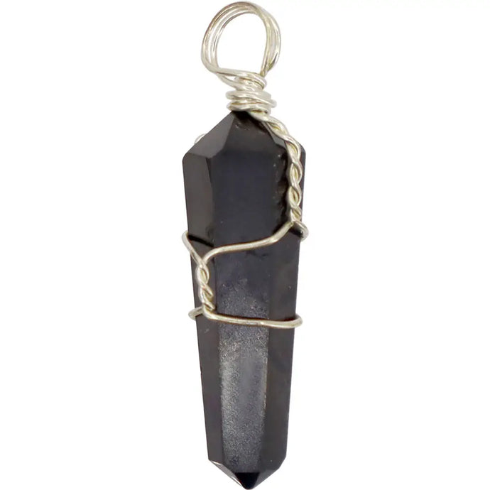 Shungite Wire Wrapped Pendant