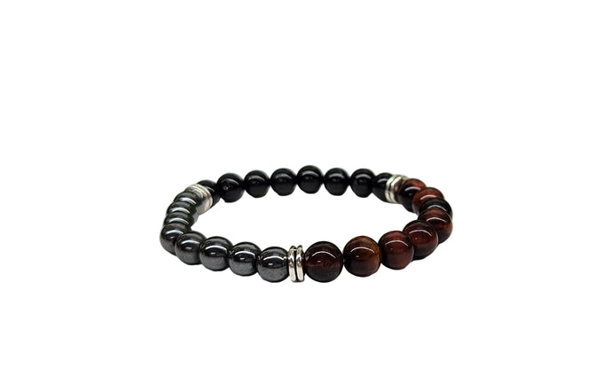 Black Obsidian, Hematite & Red Tiger Eye Bracelet for Kids