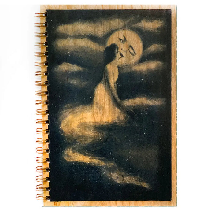 Kiss the Moon Wood Notebook