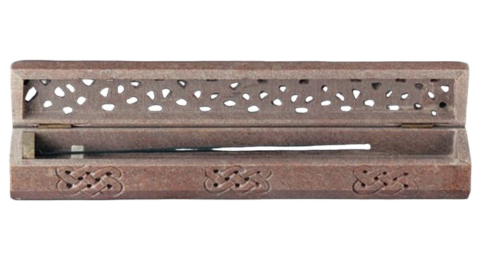 Celtic Knot Soapstone Incense Burner Box