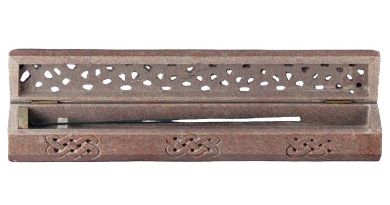 Celtic Knot Soapstone Incense Burner Box