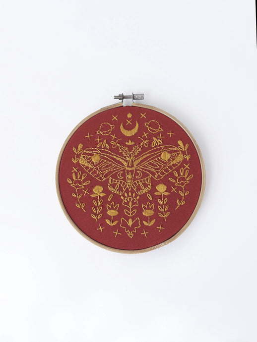 Golden Moth Embroidery Kit