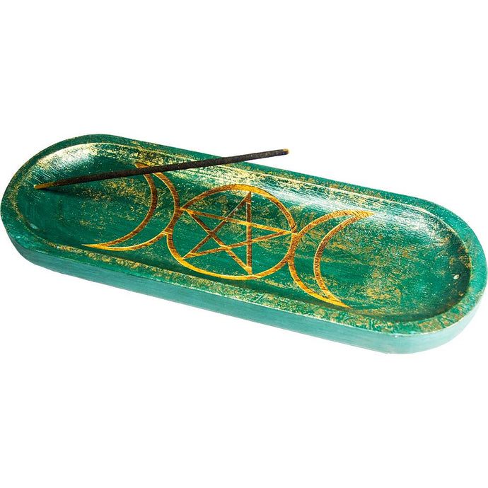 Triple Moon with Pentagram Incense Burner