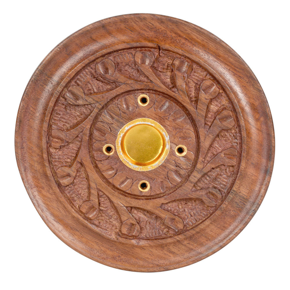 Round Wood Cone and Stick Incense Burner The Mind's Eye II
