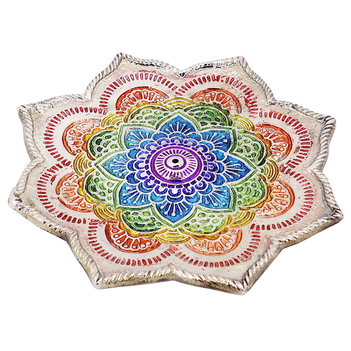 Chakra Lotus Flower Aluminum Incense Holder