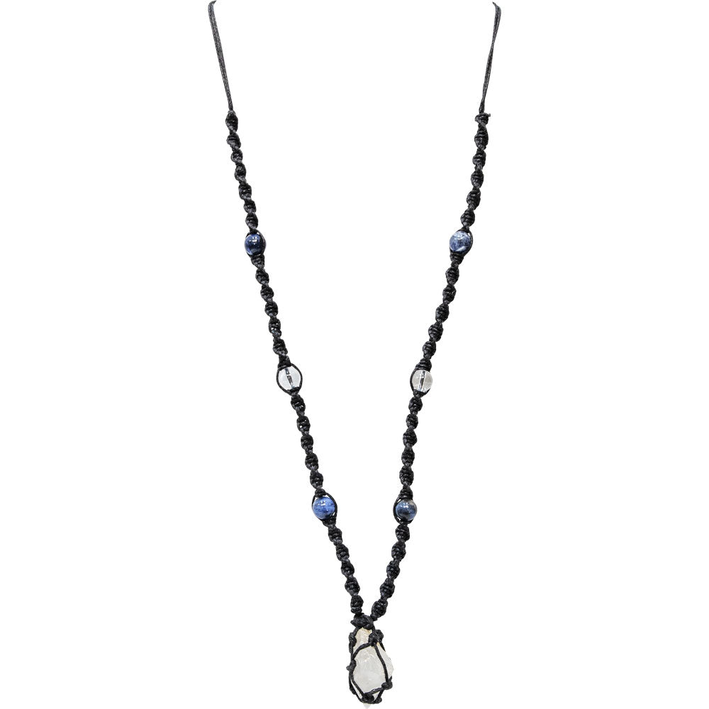 Macrame Necklace with Crystals
