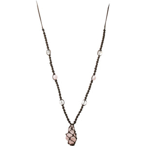 Macrame Necklace with Crystals