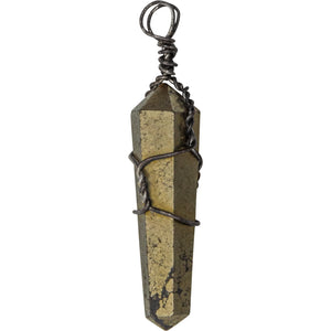 Wire Wrapped Pyrite Pendant