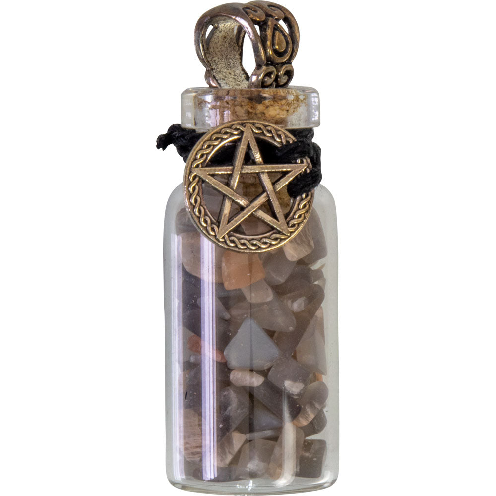 Gemstone Chip Bottle Necklace
