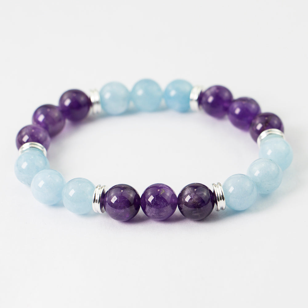 Aquamarine and Amethyst Bracelet