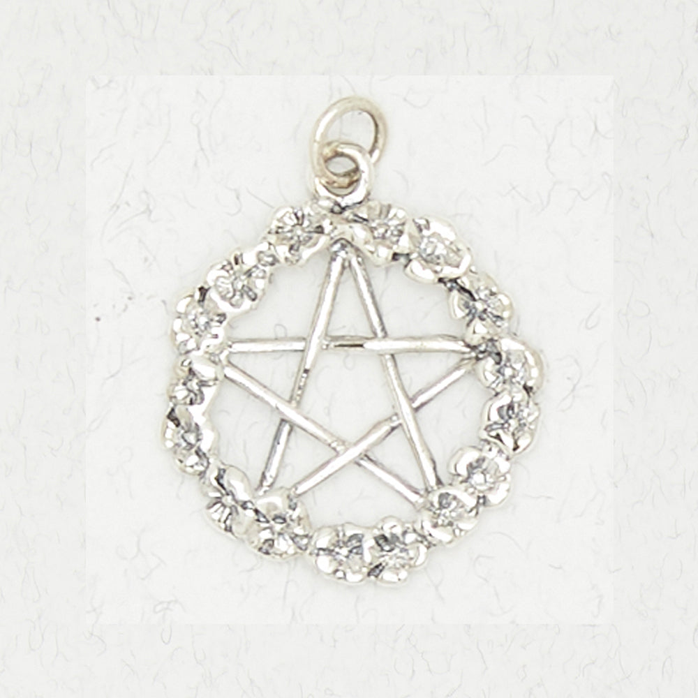 Pentacle with Flowers Pendant