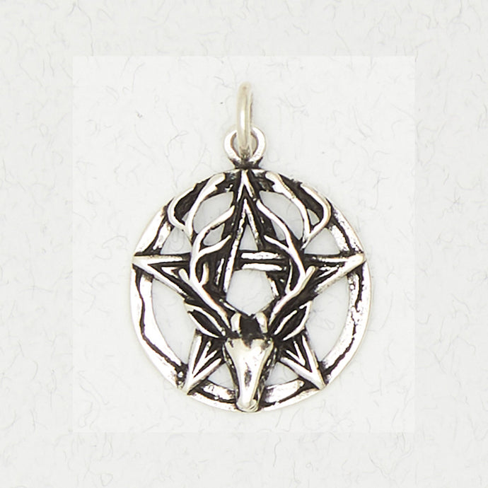 Pentacle with Stag Pendant