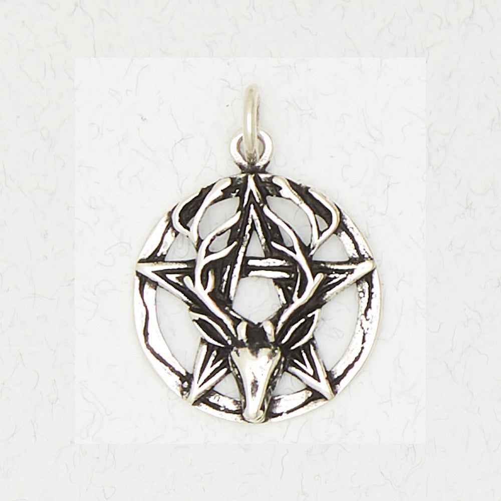 Pentacle with Stag Pendant