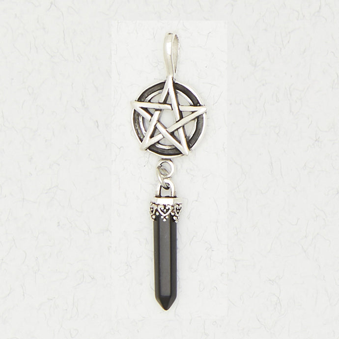 Pentacle with Crystal Point Pendant