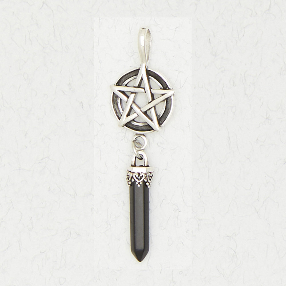 Pentacle with Crystal Point Pendant