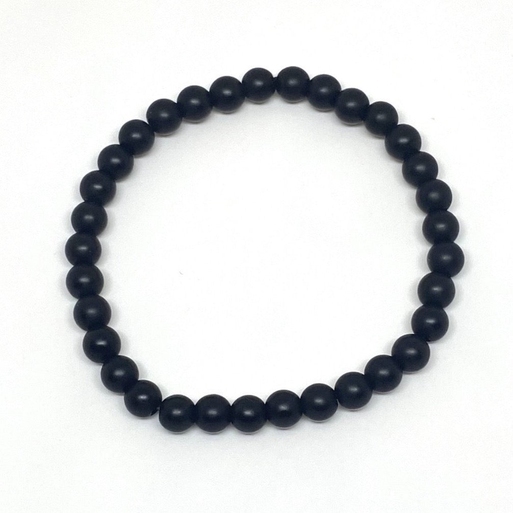 Black Matte Agate Bracelet